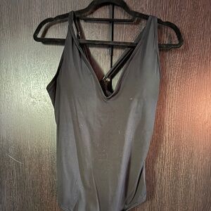 2XL TA3 Plunge Waist Snatching Black swimsuit